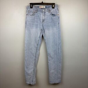 Levis 502 Jeans Mens 29x31 Light Wash Regular Taper‎ Denim Stretch Pants